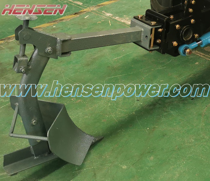 Single ditcher coupled with Hensen multifunction mini tractor