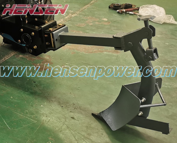 Single ditcher coupled with Hensen multifunction mini tractor